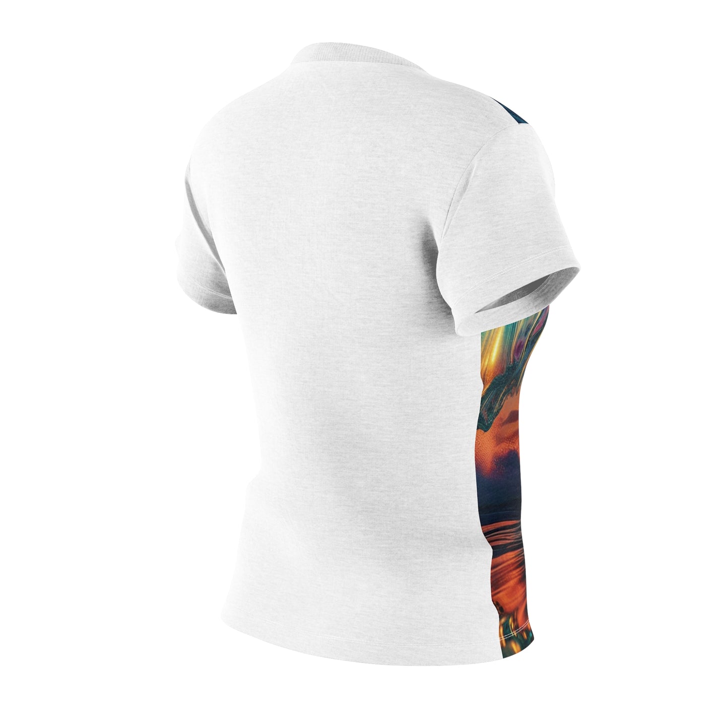 Sunset Wave Art Women's Cut & Sew Tee - Vibrant Beach-Inspired Top