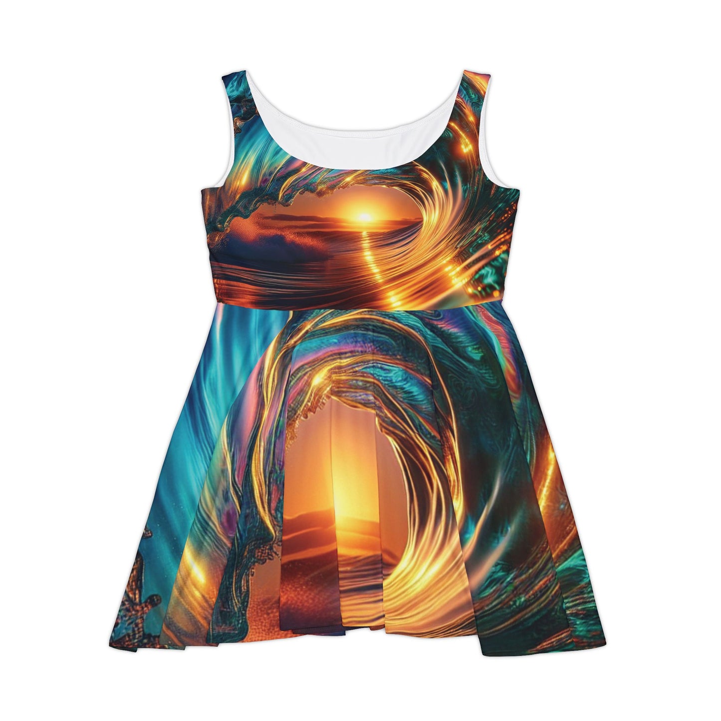 Vibrant Sunset Women's Skater Dress - Perfect for Summer Outings and Festivals