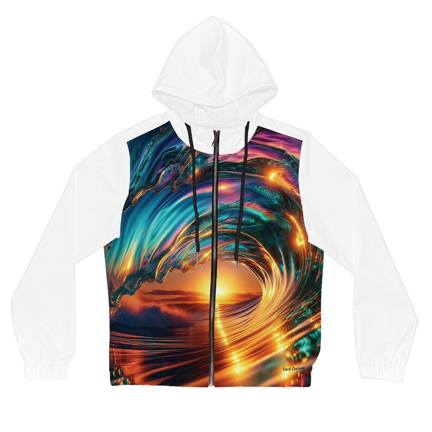 Vibrant Ocean Wave Women’s Full-Zip Hoodie - Cozy, Stylish, Perfect for Beach Lovers
