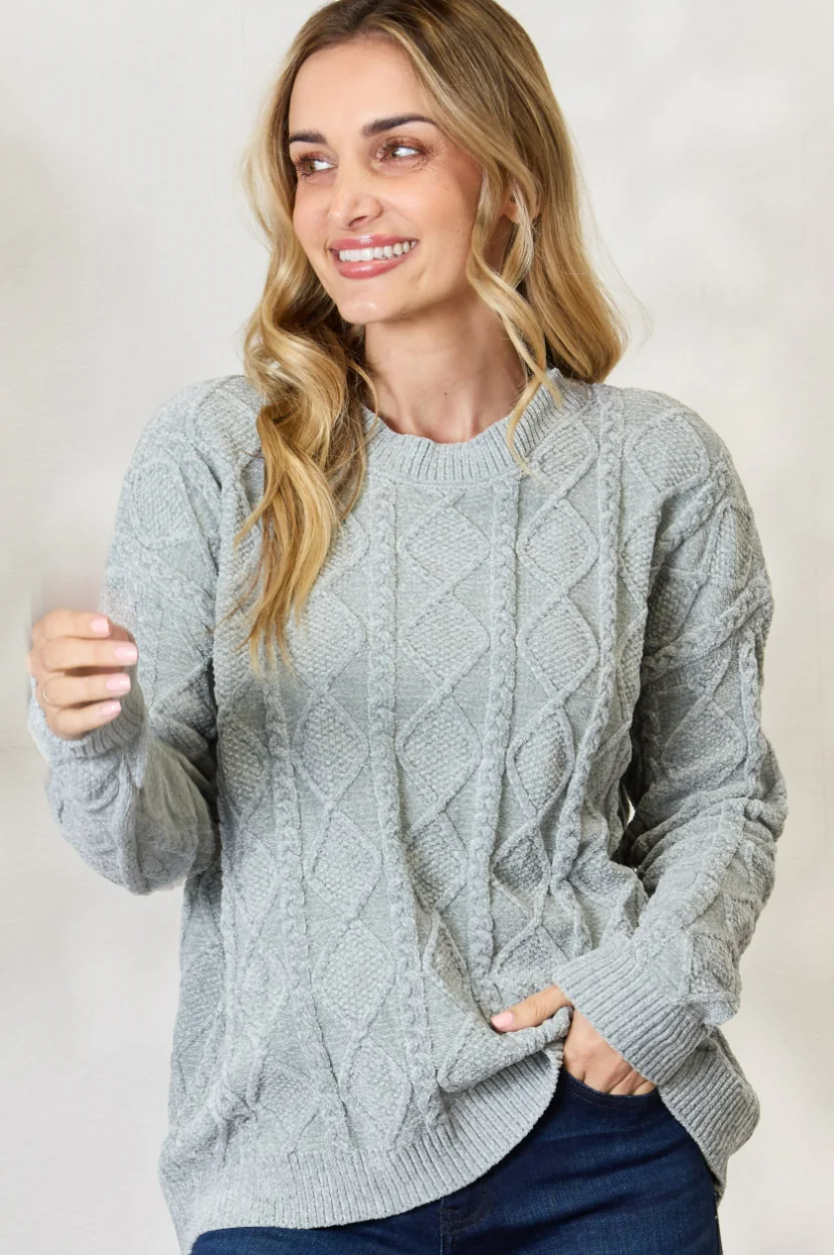 Round Neck Sweater with Jeans