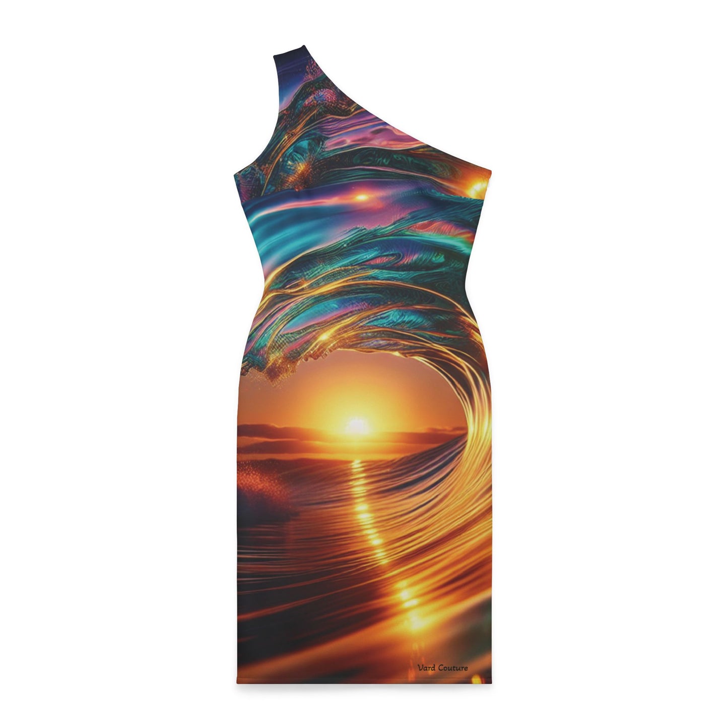 Sunset Wave Off-Shoulder Dress | Vibrant Summer Fashion