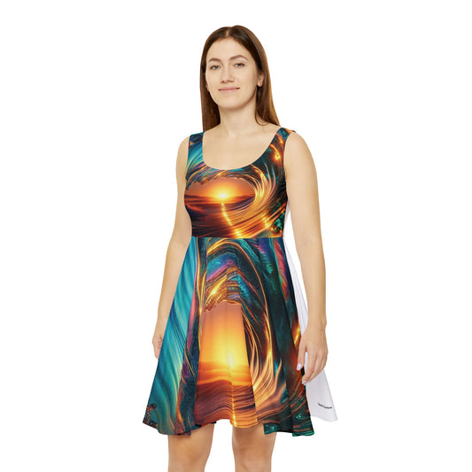 Vibrant Sunset Women's Skater Dress - Perfect for Summer Outings and Festivals