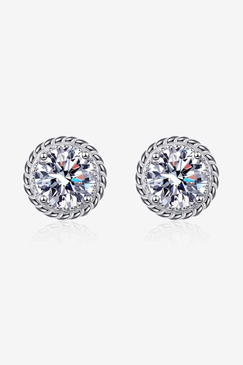 2 Carat Moissanite 925 Sterling Silver Stud Earrings